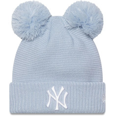 Bonnet double pompon - New Era - New York Yankees - Femme - Bleu ciel
