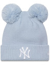 Bonnet double pompon - New Era - New York Yankees - Femme - Bleu ciel