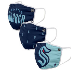 Lot de 3 Masques en Tissu - Seattle Kraken