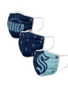 Lot de 3 Masques en Tissu - Seattle Kraken