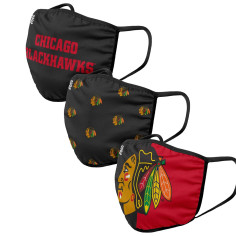 Lot de 3 Masques en Tissu - Chicago Blackhawks