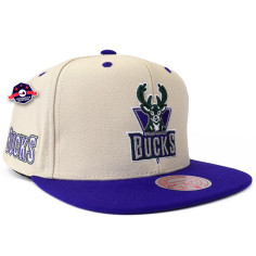 Casquette - Milwaukee Bucks - Off White Two Tone - Mitchell & Ness