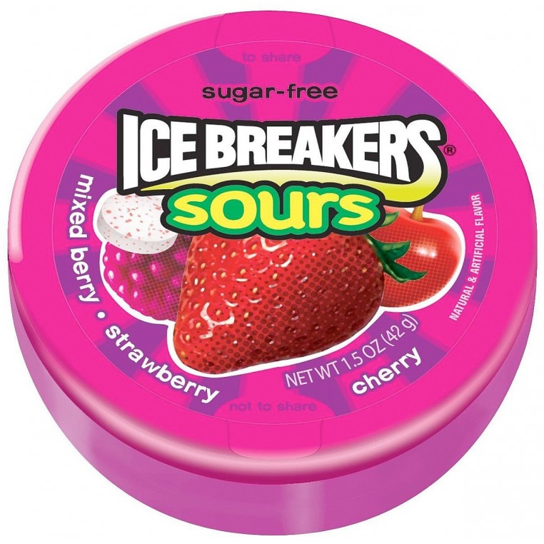 Pastilles acidulées Ice Breakers - fruits rouges - sans sucre - 42g